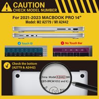 Suitable for MacBook Pro 14 Max Inch Case 2023 2022 2021 M2 A2779 M1 A2442 Hardshell Case Keyboard Cover Blue thumbnail