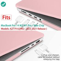Suitable for MacBook Pro 14 Max Inch Case 2023 2022 2021 M2 A2779 M1 A2442 Hardshell Case Keyboard Cover Sold Pink thumbnail