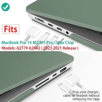 Suitable for  MacBook Pro 14 Max Inch Case 2023 2022 2021 M2 A2779 M1 A2442 Hardshell Case Keyboard Cover Midnight Green thumbnail