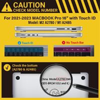 Suitable for  MacBook Pro 16 inch Case 2023 2022 2021 M2 A2780 A2485 M1 Pro/Max Hard Shell Case Keyboard Cover Sold Pink thumbnail