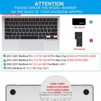 Keyboard Cover Skin For MacBook Air Pro 13 13.6 14 15.3 16 A2442 A2779 A2485 A2780 A2681 A2941 M1 M2 2021 to 2023 Clear thumbnail