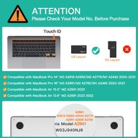 Keyboard Cover Skin For MacBook Air Pro 13 13.6 14 15.3 16 A2442 A2779 A2485 A2780 A2681 A2941 M1 M2 2021 to 2023 purple thumbnail