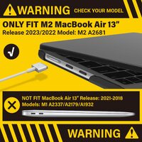 Suitable for  2023 2022 MacBook Air 13 inch case M2 Model A2681 Hard Shell Case Keyboard Cover Black thumbnail