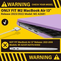 Suitable for  2023 2022 MacBook Air 13 inch case M2 Model A2681 Hard Shell Case Keyboard Cover Purple thumbnail
