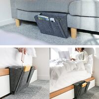 Bed Organiser Bed Caddy Sofa Organiser Bedside Organiser Book Magazines Organiser Dark Grey thumbnail