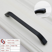 Zinc Kitchen Cabinet Handles Bar Drawer Handle Pull black color hole to hole 128MM thumbnail
