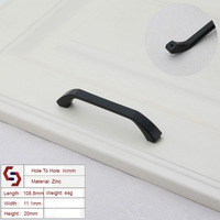 Zinc Kitchen Cabinet Handles Bar Drawer Handle Pull black color hole to hole 96MM thumbnail