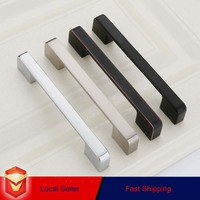 Zinc Kitchen Cabinet Handles Drawer Bar Handle Pull silver color hole to hole size 128mm thumbnail
