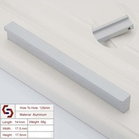 Zinc Kitchen Cabinet Handles Drawer Bar Handle Pull Silver 128mm thumbnail
