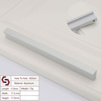 Zinc Kitchen Cabinet Handles Drawer Bar Handle Pull Silver160mm thumbnail