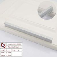 Zinc Kitchen Cabinet Handles Drawer Bar Handle Pull Silver 192mm thumbnail