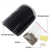 Cat Self Groomer Catnip  Dog Cat Toy Corner Groomer Wall Corner Scratcher Comb Grooming Massage Brush Black thumbnail
