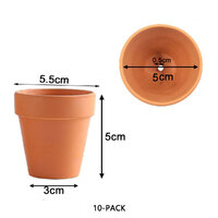 10x 5cm Flower Pot Pots Clay Ceramic Plant Drain Hole Succulent Cactus Nursery Planter thumbnail