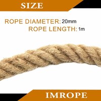 1m Sisal 20mm Rope Natural Twine Cord Thick Jute Hemp Manila  Crafting Home Decor thumbnail