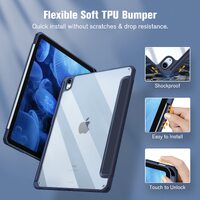 iPad 10th Case 10.9 Inch 2022 with Pencil Holder, Smart iPad Clear Case with Soft TPU Auto Wake Sleep Dark Blue thumbnail