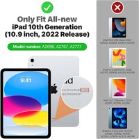 iPad 10th Case 10.9 Inch 2022 with Pencil Holder, Smart iPad Clear Case with Soft TPU Auto Wake Sleep Sky Blue thumbnail