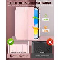 iPad 10th Case 10.9 Inch 2022 with Pencil Holder, Smart iPad Clear Case with Soft TPU Auto Wake Sleep Pink thumbnail