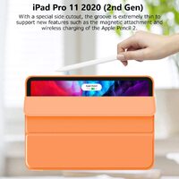 iPad Pro 11 Inch 2020 Soft Tpu Smart Premium Case Auto Sleep Wake Stand Cover Pencil holder Orange thumbnail