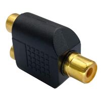 RCA Female to RCA Female Audio Splitter Adapter Connector Coupler thumbnail