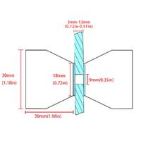 Shower Glass Door Knob Bathroom Round Back-to-Back Handle Pull 304 Brushed Nickel thumbnail