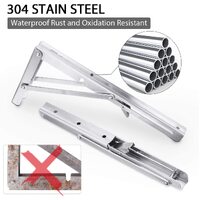 2PCS 14inch Steel Wall Mounted Folding Triangle Angle Shelf Support Bracket Rack thumbnail