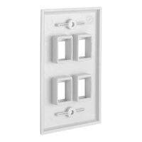 4 Port QuickPort outlet Wall Plate face plate, four Gang White thumbnail