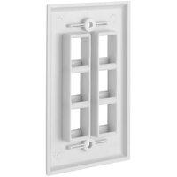 6 Port QuickPort outlet Wall Plate face plate, six Gang White thumbnail
