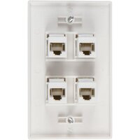Ethernet Wall Plate 4 Port Cat6 Ethernet Cable Wall Plate Adapter thumbnail