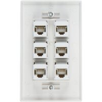 Ethernet Wall Plate 6 Port Cat6 Ethernet Cable Wall Plate Adapter thumbnail