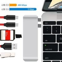 6 in1 USB-C Hub Dual Type-C Multiport Card Reader HDMI Adapter thumbnail