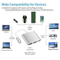 USB C to HDMI Adapter Type C AV Converter 4K HDMI USB 3.0 Port USB-C Female thumbnail