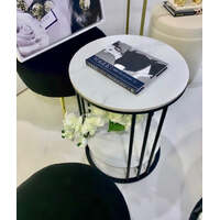 Interior Ave - Cleo Black Two Shelf Stone Side Table thumbnail