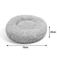 Pet Dog Bed Bedding Warm Plush Round Comfortable Dog Nest Light Grey M 70cm thumbnail
