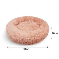 Pet Dog Bedding Warm Plush Round Comfortable Nest Comfy Sleeping kennel Pink Large 90cm thumbnail