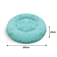 Pet Dog Bedding Warm Plush Round Comfortable Nest Comfy Sleep kennel Green 100cm thumbnail