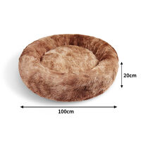 Pawfriends Dog Cat Pet Calming Bed Washable ZIPPER Cover Warm Soft Plush Round Sleeping 100 thumbnail