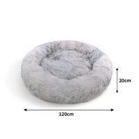 Pawfriends Dog Cat Pet Calming Bed Washable ZIPPER Cover Warm Soft Plush Round Sleeping 120cm thumbnail