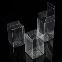 100 Pack of 5x8cm Clear PVC Plastic Folding Packaging Small rectangle/square Boxes for Wedding Jewelry Gift Party Favor Model Candy Chocolate Soap Box thumbnail
