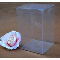 100 Pack of 8x8x10cm Clear PVC Plastic Folding Packaging Small rectangle/square Boxes for Wedding Jewelry Gift Party Favor Model Candy Chocolate Soap  thumbnail