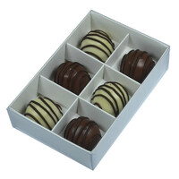 10 Pack of White Card Chocolate Sweet Soap Product Reatail Gift Box - 6 Bay Compartments - Clear Slide On Lid - 12x8x3cm thumbnail
