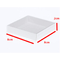 10 Pack of 8cm Square Wedding Invitation Coaster Favor Function product Presentation Cookie Biscuit Patisserie Gift Box - 2cm deep - White Card with C thumbnail