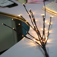 5 Sets of LED Light Bunch Stem - Warm White BATTERY fairy lights - 50cm high 20 bulbs/petals thumbnail