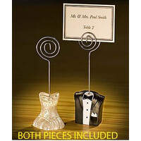100 Bulk Buy Pack of 50 Bride 50 Groom Wedding Name Card Place Stand - Wedding Table Decoration Bomboniere Favour Gift thumbnail