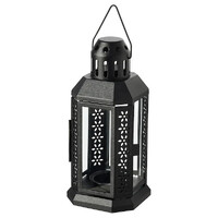 5 Pack of Black Metal Miners Lantern Summer Wedding Home Party Room Balconey Deck Decoration 21cm Tealight Candle thumbnail