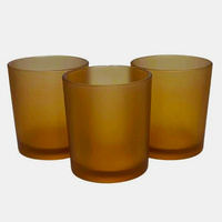 20 Pack Brown Frosted Glass Votive Tealight Candle Holders House Party Cenrepiece Xmas Wedding Decor Glass Candlestick Party Decorations Bridal Valent thumbnail