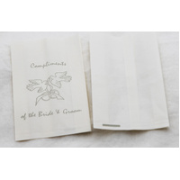50 Pack Wedding Cake Bags Greaseproof Wax Paper Slice Take Home Favour Silver Doves thumbnail
