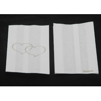 50 Pack Wedding Cake Bags Greaseproof Wax Paper Slice Take Home Favour Large Silver Heart thumbnail