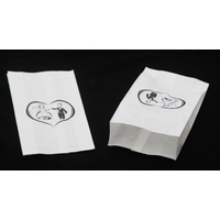 50 Pack Wedding Cake Bags Greaseproof Wax Paper Slice Take Home Favour Bride Groom in Heart thumbnail