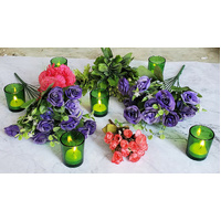 20 Pack Green Glass Votive Candle Holders Table Centreoieces  Xmas Wedding Anniversary Event Recption Party Function or Home Decor thumbnail