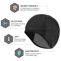 Helmet Fleece Inner Liner Cycling Skull Cap Winter Thermal MTB Mountain Cycling Cap for Men Women Headwear for Running Skiing & Winter Sports BLACK Ro thumbnail